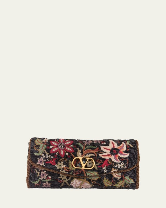 Vain Floral Beaded Shoulder Bag